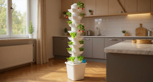 Hushé Hydroponic Tower in modern kitchen