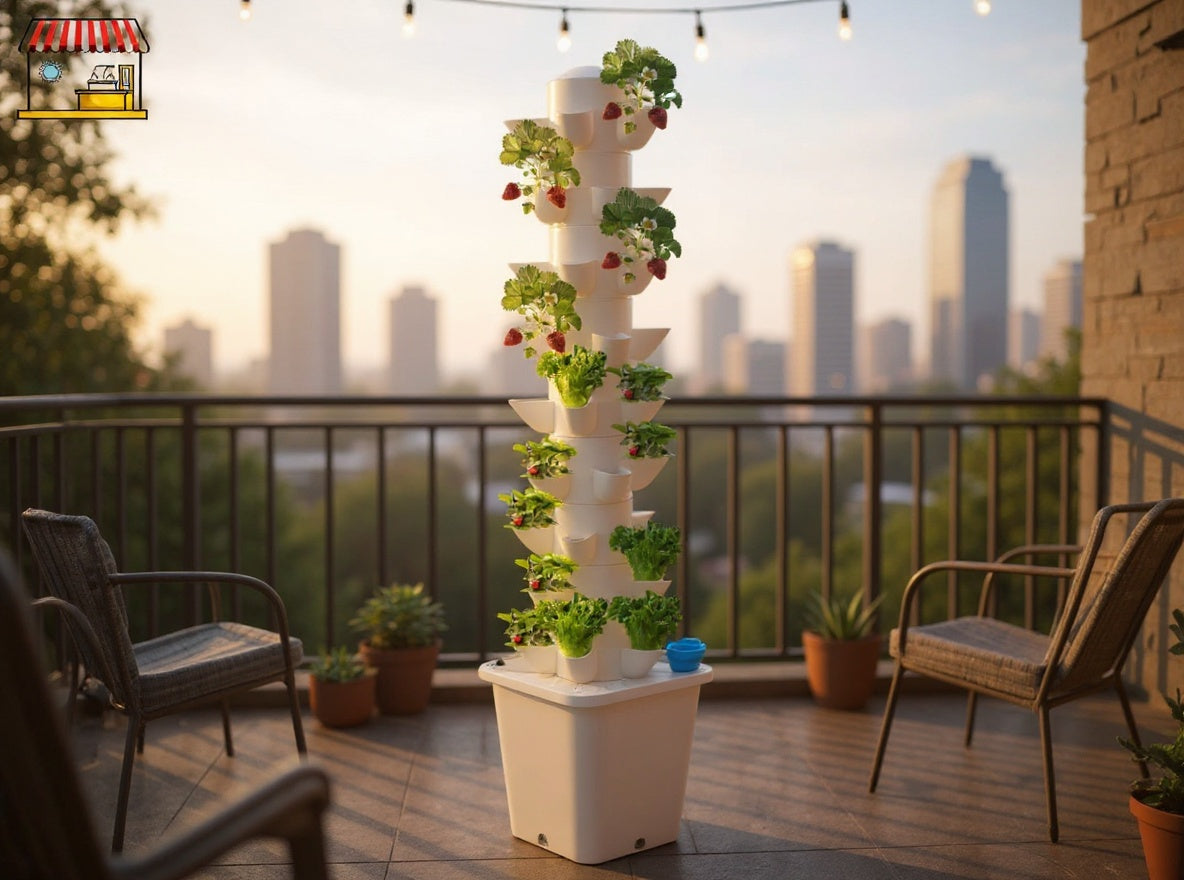 Hushé tower on apartment balcony