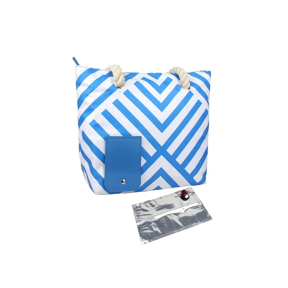 Insulated Beach Drink Dispenser Tote — 2 L Cooler Bag with Hidden Tap