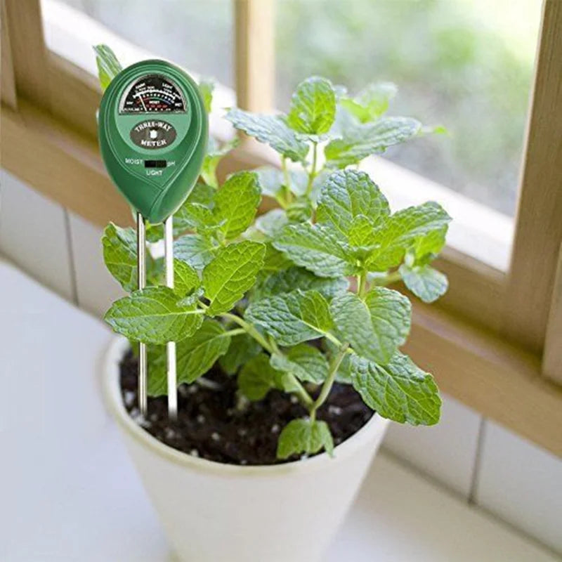3-in-1 Soil Moisture Meter — Moisture · Light · pH