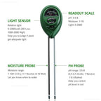 3-in-1 Soil Moisture Meter — Moisture · Light · pH