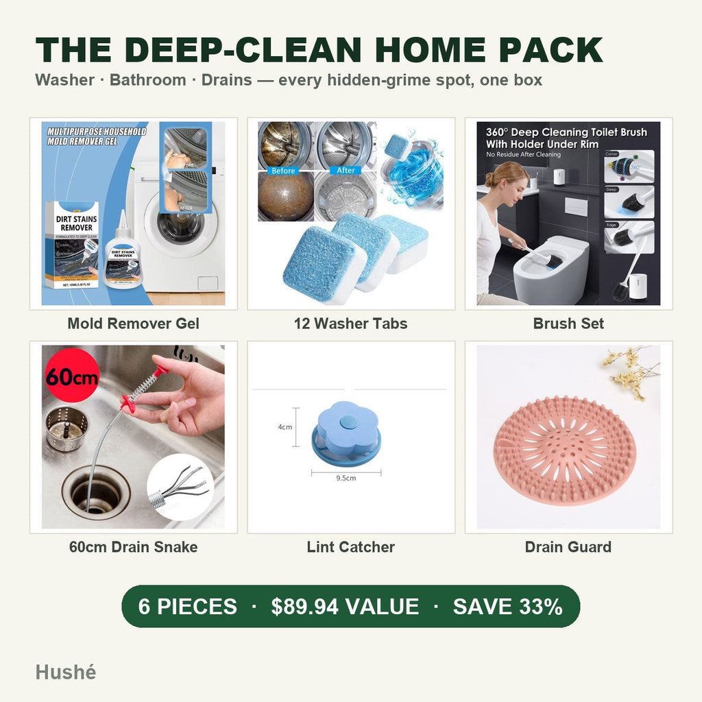 Hushé Deep-Clean Home Pack — 6-Piece Whole-Home Reset Kit