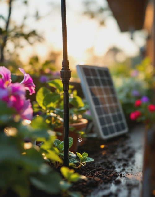 Hushé Solar Auto-Watering Kit — auto-watering demo in a real garden
